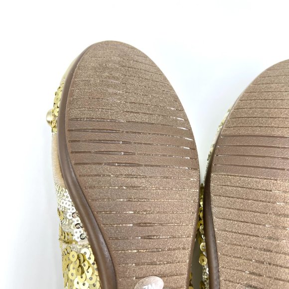 Easy Spirit X Martha Stewart Size 7 Gail Metallic Gold Sequin Ballet Flats Shoes - Picture 10 of 14